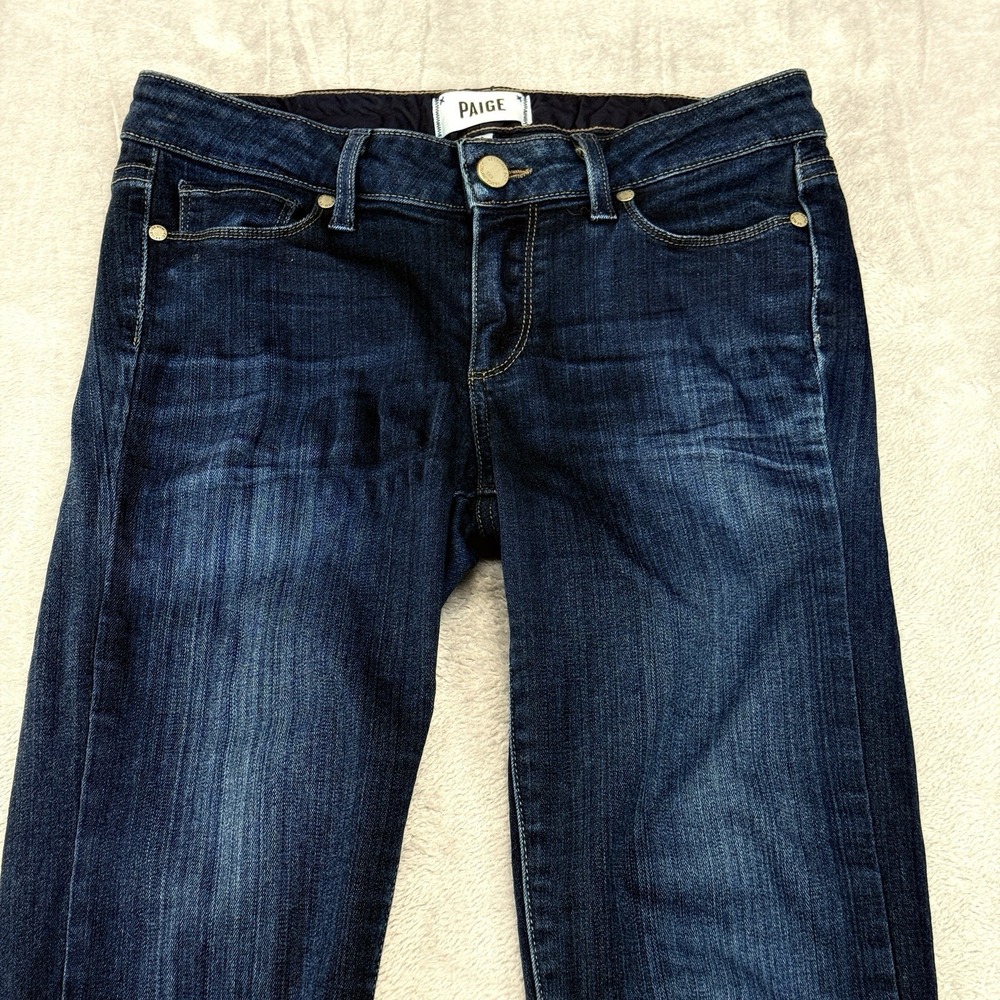 Paige Skyline Skinny Jeans Women size 27 Blue Denim Low Rise Stretch lightweight - Picture 9 of 16
